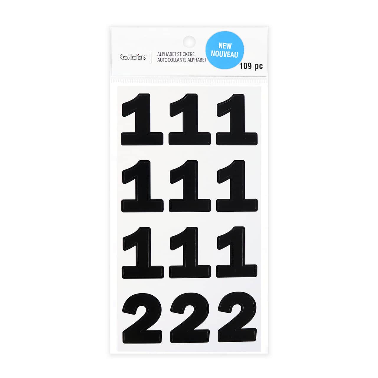 12 Pack: Black Number Stickers by Recollections™